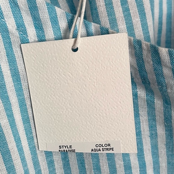 La Relaxed • NWT Blue and White Striped Short Sleeve Dress - Picture 6 of 6